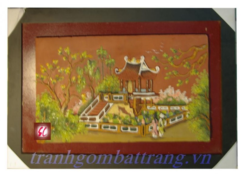 Tranh Gốm Bát Tràng Chùa Một Cột